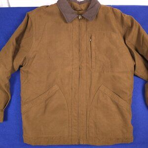 Roundtree & Yorke Outdoors Mens Brown Jacket sz L  leather & Polyester